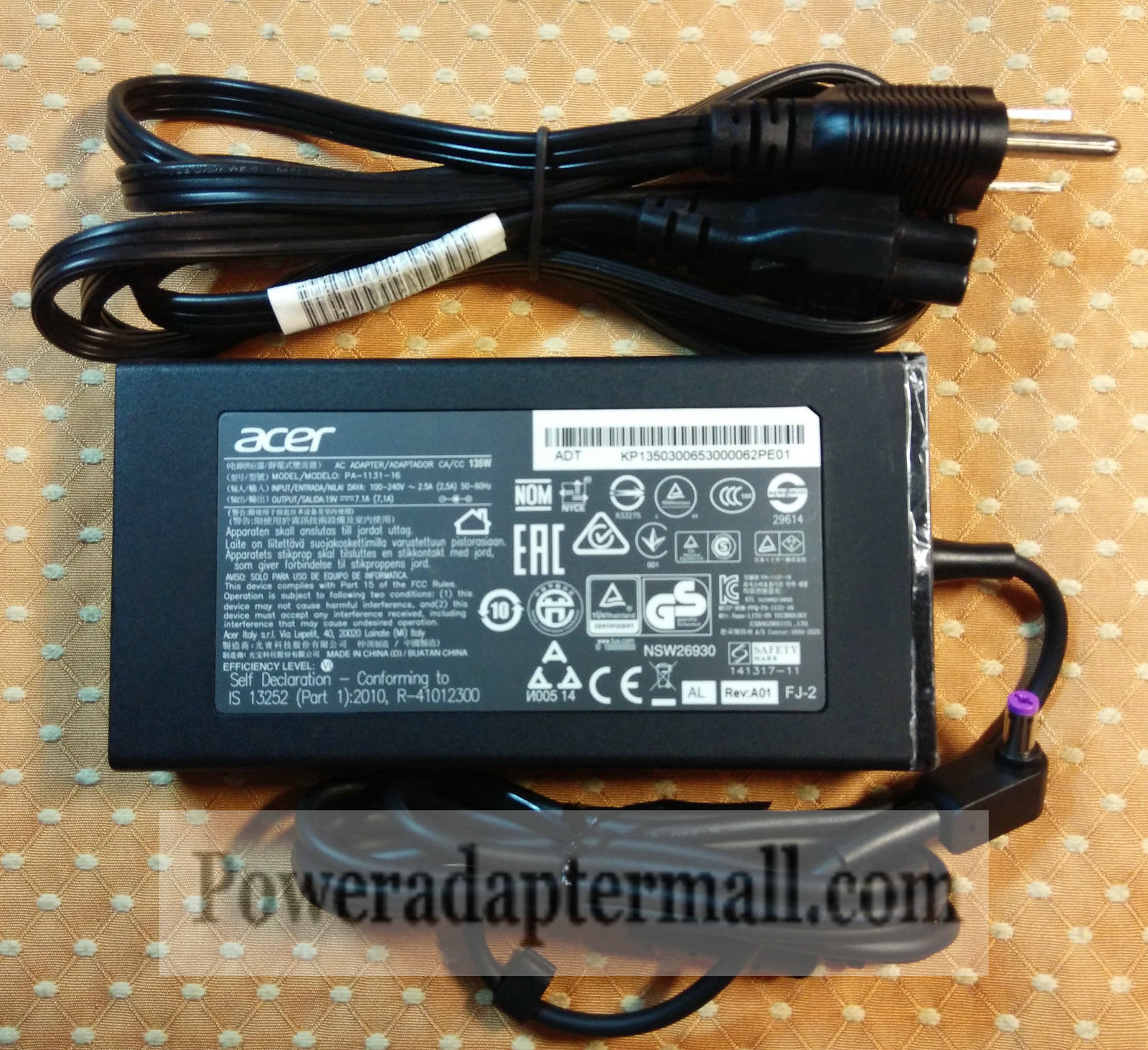 Original 19V 7.1A Acer PA-1131-16 ADP-135KB T AC Adapter